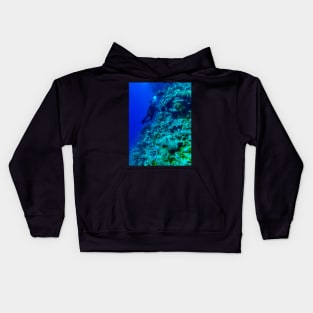 Coral reef and scuba diver Kids Hoodie